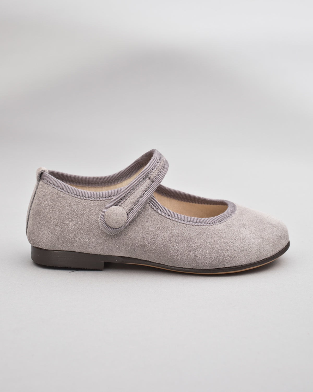 Elizabeth Grey Suede Mary-Jane With Velcro Closure - Shoe