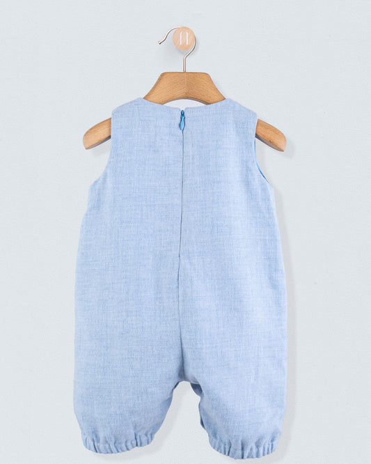 Harry Italian Blue Flannel Romper - Romper