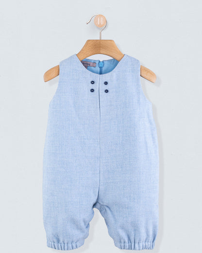 Harry Italian Blue Flannel Romper - Romper