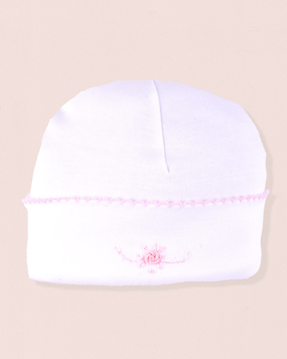 Pima Embroidered Rosebud Hat