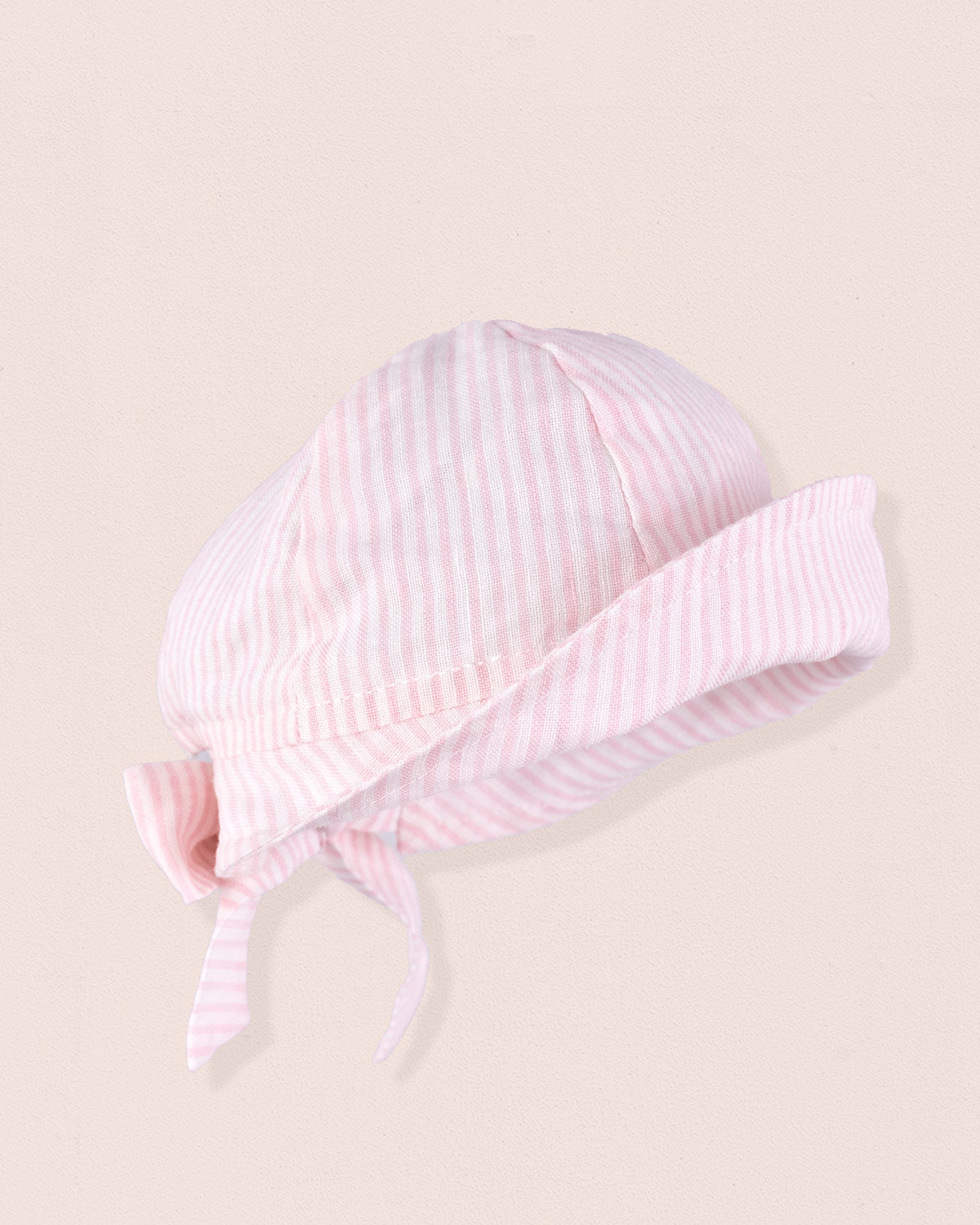 Lilia Italian Baby Pink Stripe Linen Hat - Hat