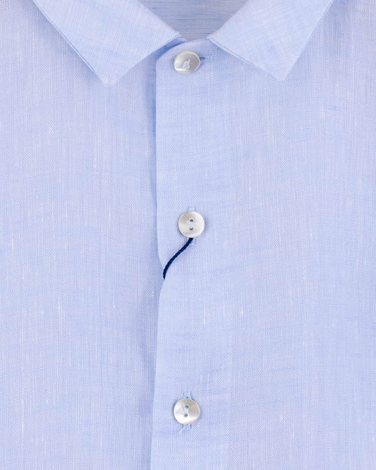 Charles Light Blue Linen Italian Onesie Shirt - Shirt