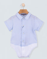 Charles Light Blue Linen Italian Onesie Shirt