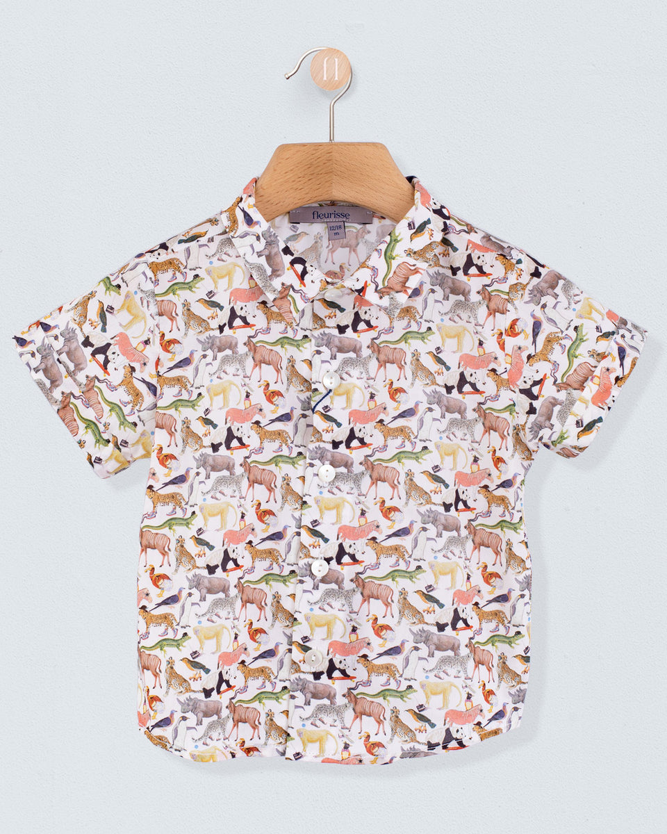 Henry Liberty Colorful Animals Shirt