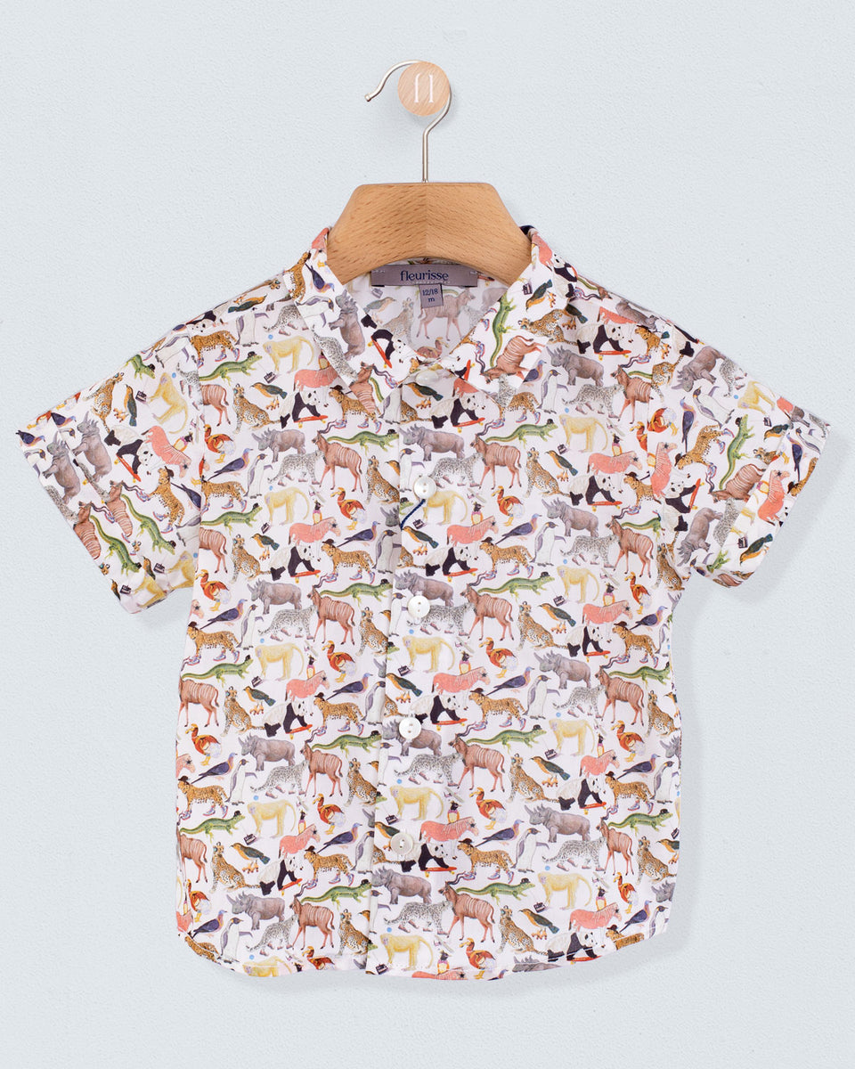 Henry Liberty Colorful Animals Shirt