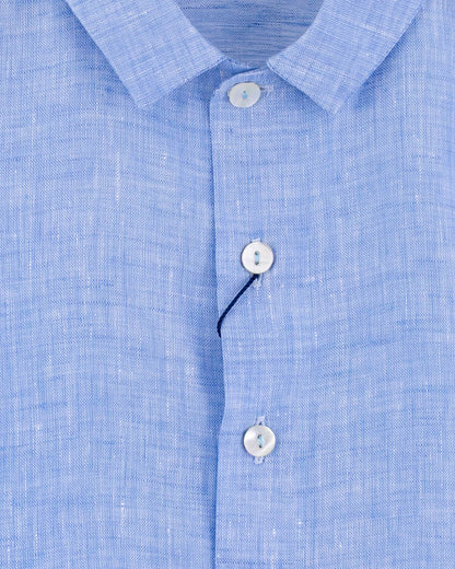 Henry Light Blue Melange Linen Shirt - Shirt