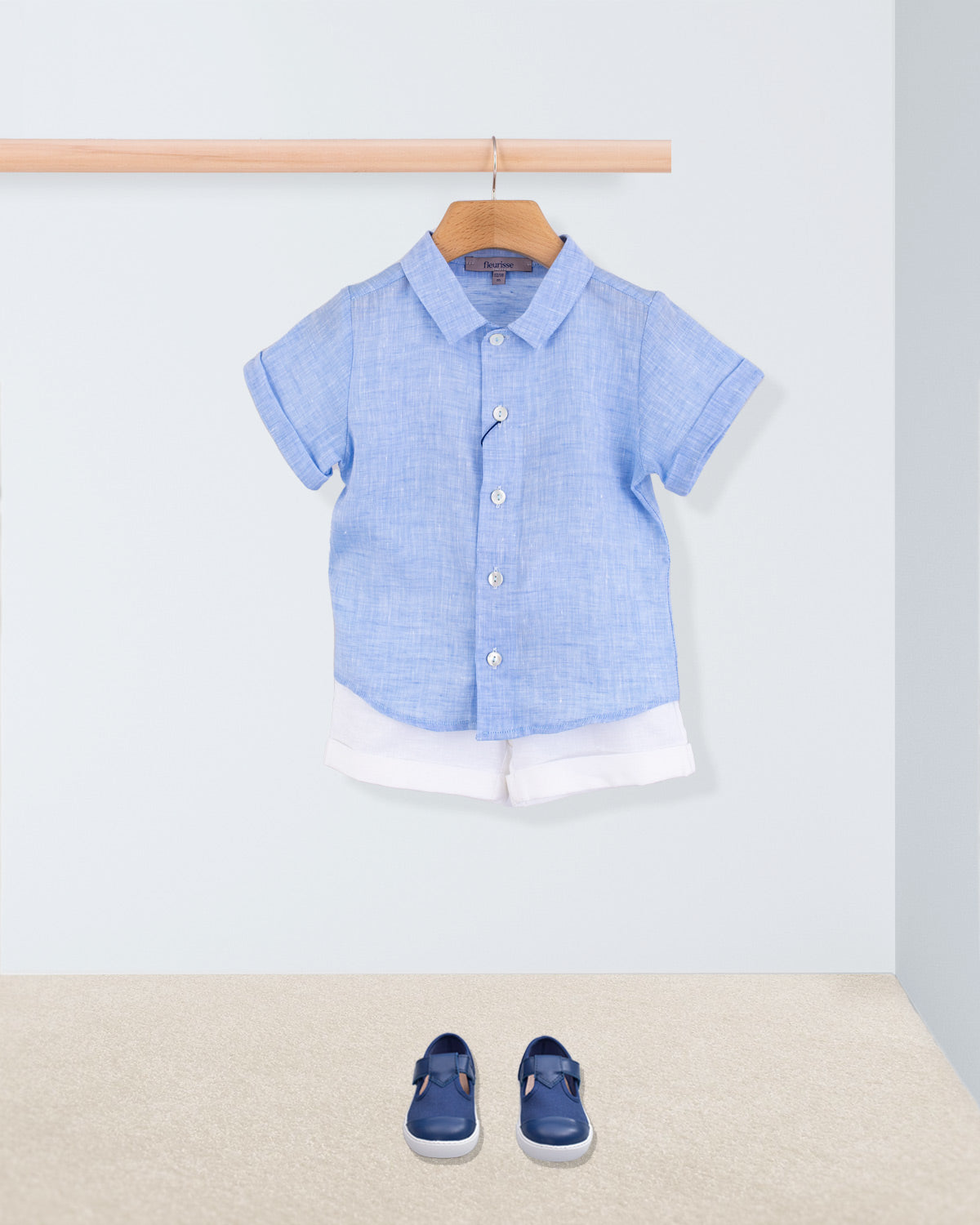 Henry Light Blue Melange Linen Shirt - Shirt