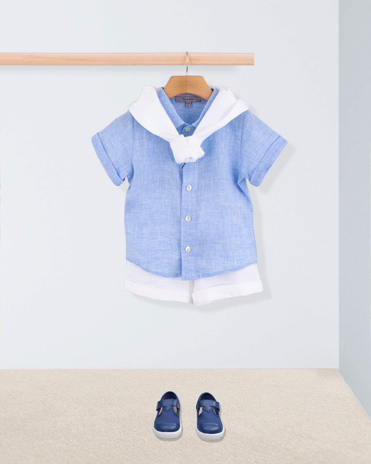 Henry Light Blue Melange Linen Shirt - Shirt