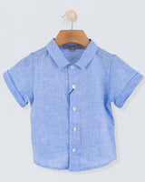 Henry Light Blue Melange Linen Shirt