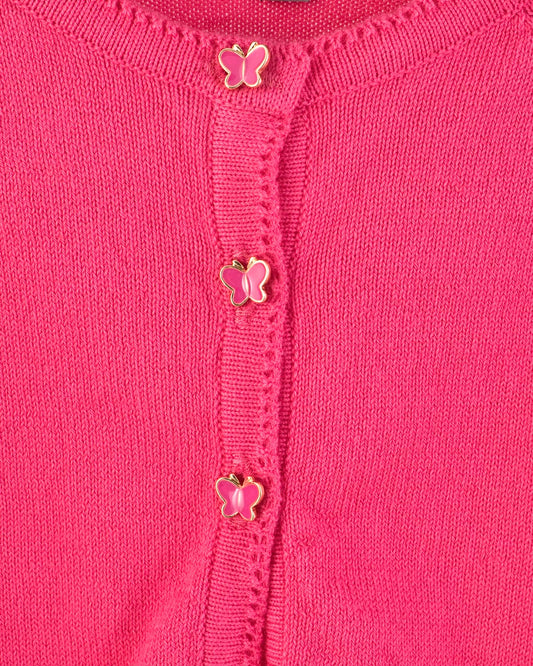 Betsy Honeysuckle with Butterfly Buttons - Cardigan