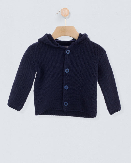 Benjamin Navy Hooded Sweater - Sweater