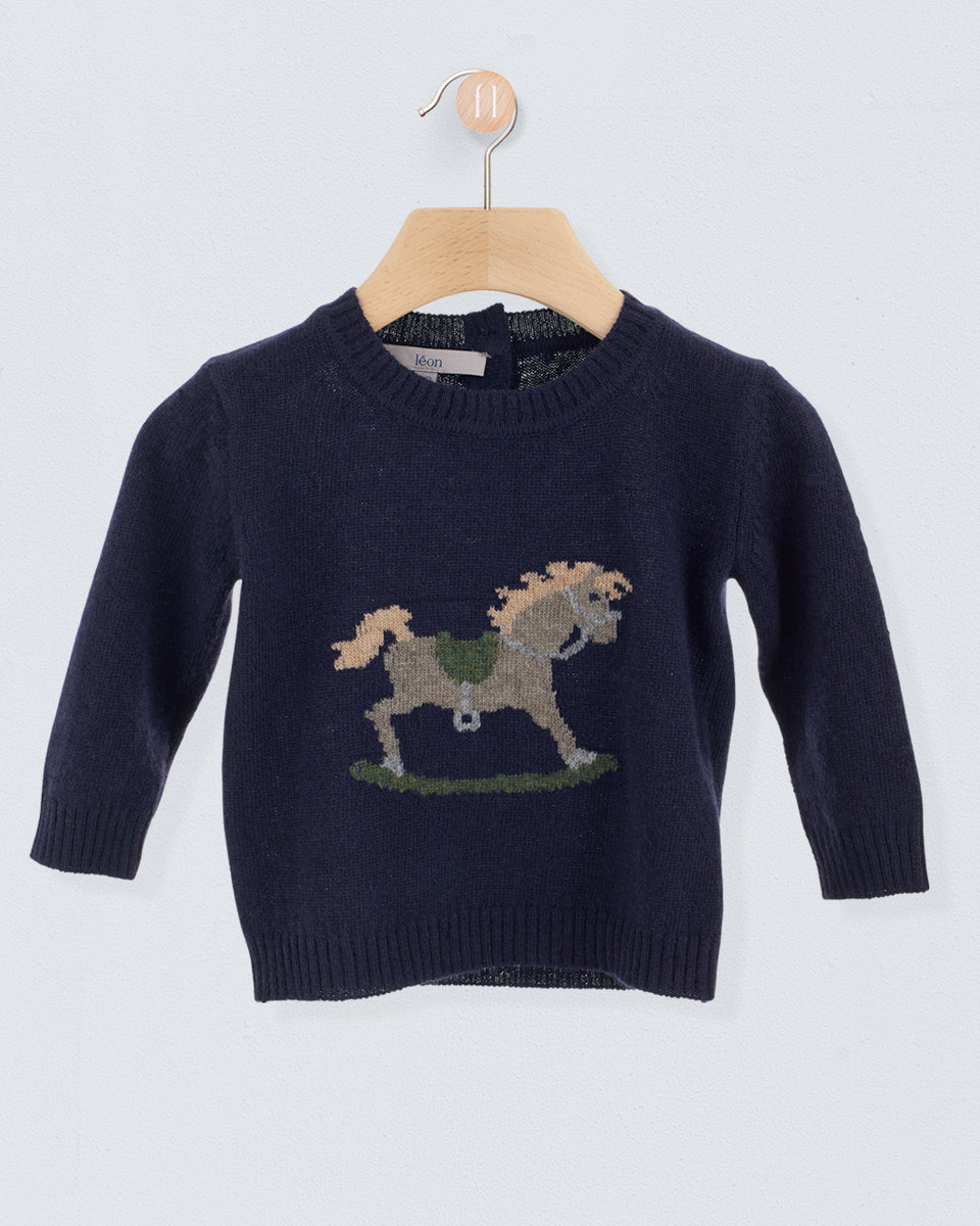Rocking Horse Navy Mélange Sweater