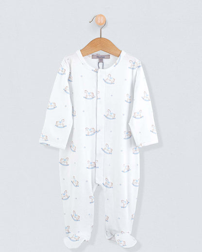 Pima Blue Rocking Horses Stretchie - Stretchie