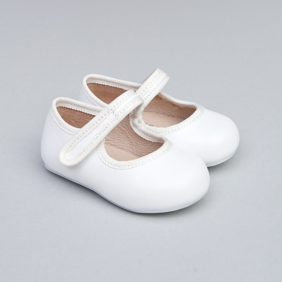 Isabelle White Leather Baby Mary-Jane