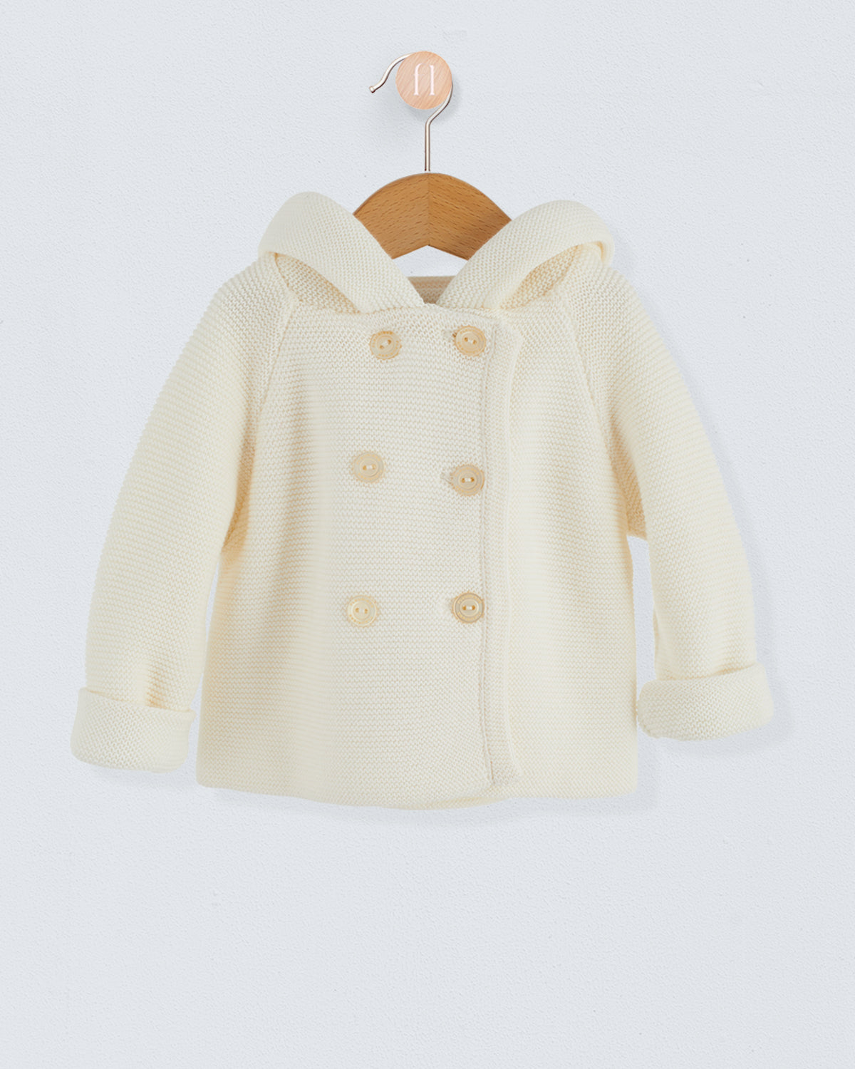 Jackpot Cream and White Hooded Jacket - Layette