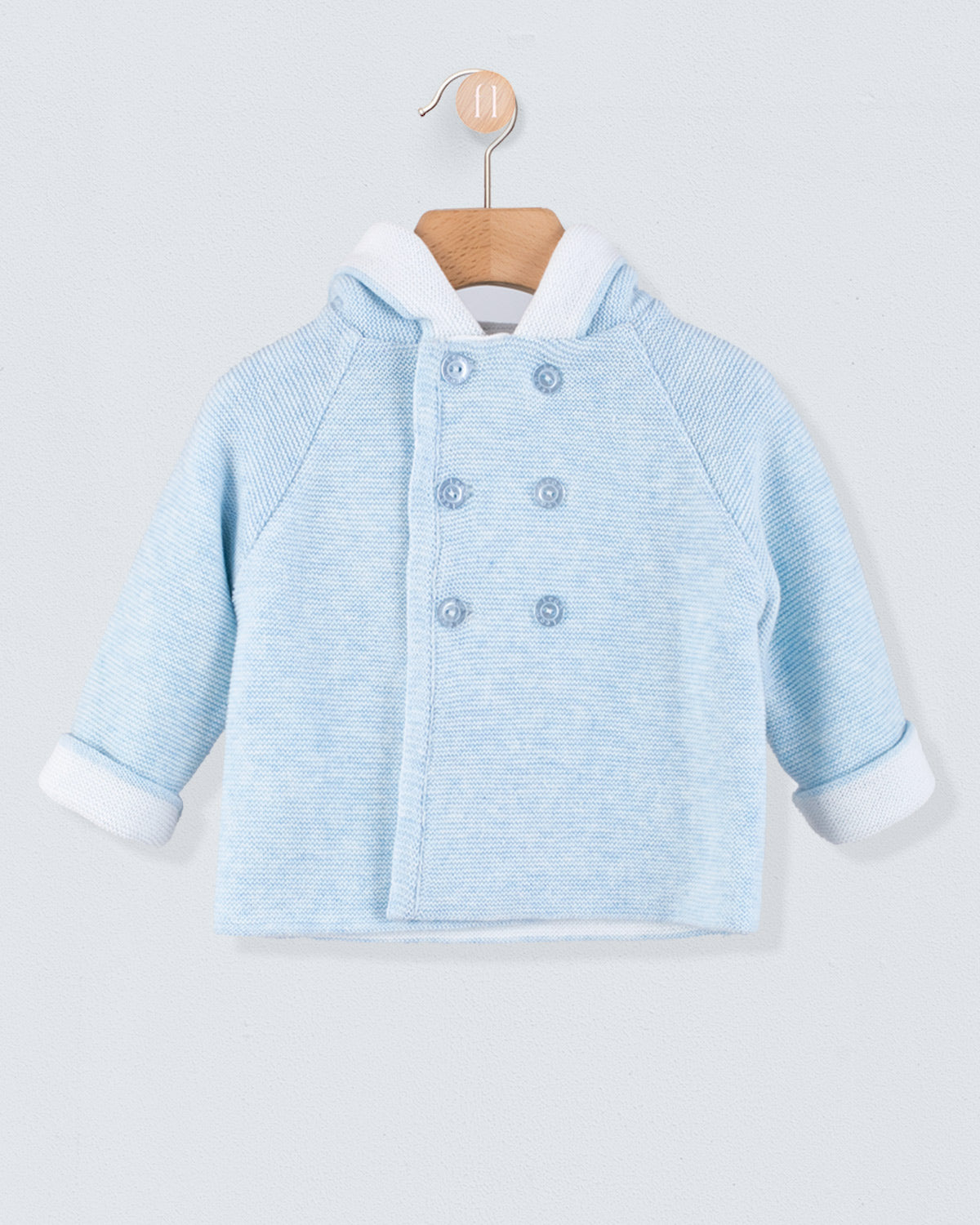 Jackpot Light Blue Hooded Sweater - Layette