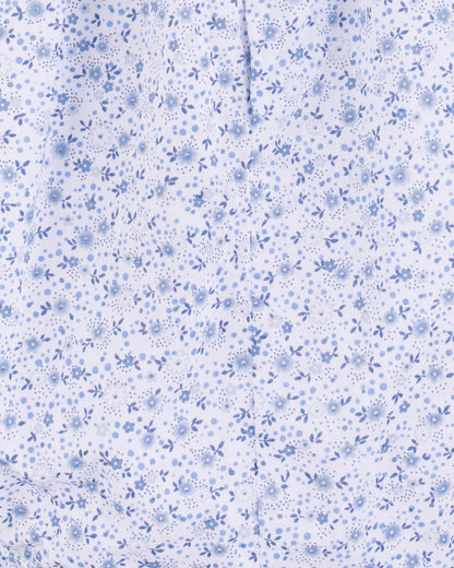 Joyeuse Petit Fleurs Bleus Smocked Bubble - Romper