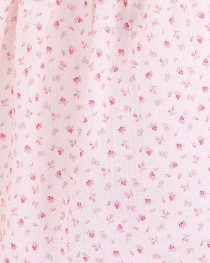 Joyeuse Petit Fleurs Roses Smocked Bubble - Romper