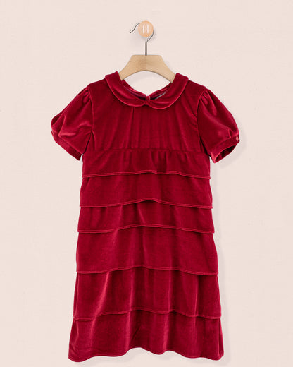 Juliette Italian Red Velvet Dress - Dress