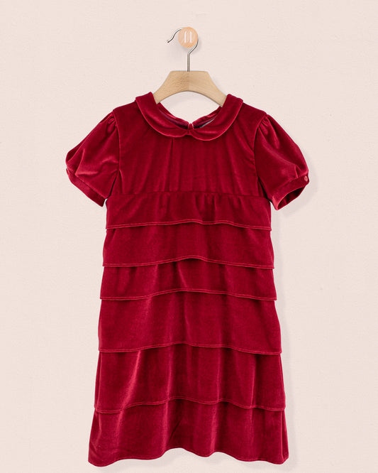 Juliette Italian Red Velvet Dress - Dress