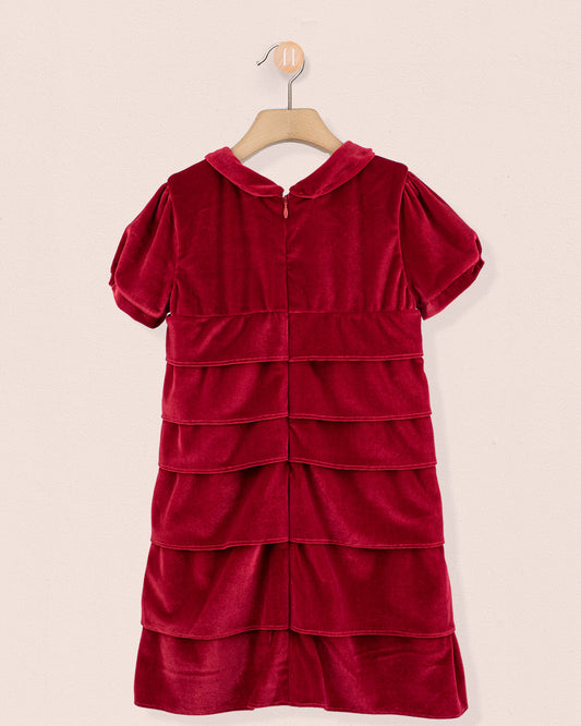 Juliette Italian Red Velvet Dress - Dress