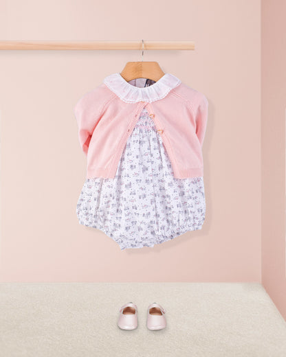 Kennedy Mini Pink Doggies Smocked Bubble - Romper