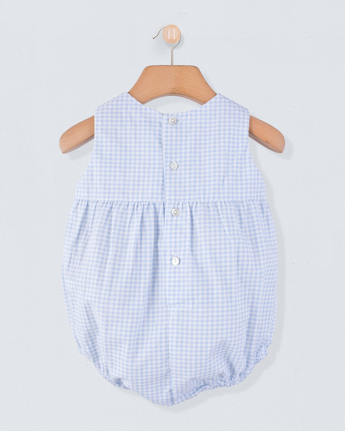 Kensington Pastel Blue Gingham Smocked Romper - Romper