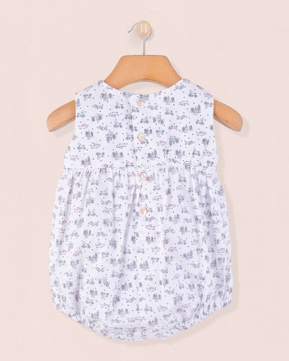 Kennedy Mini Pink Doggies Smocked Bubble - Romper