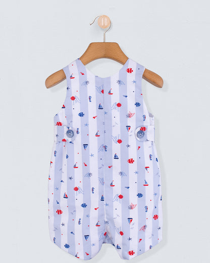 Kennedy Blue Nautical Stripe Romper - Romper