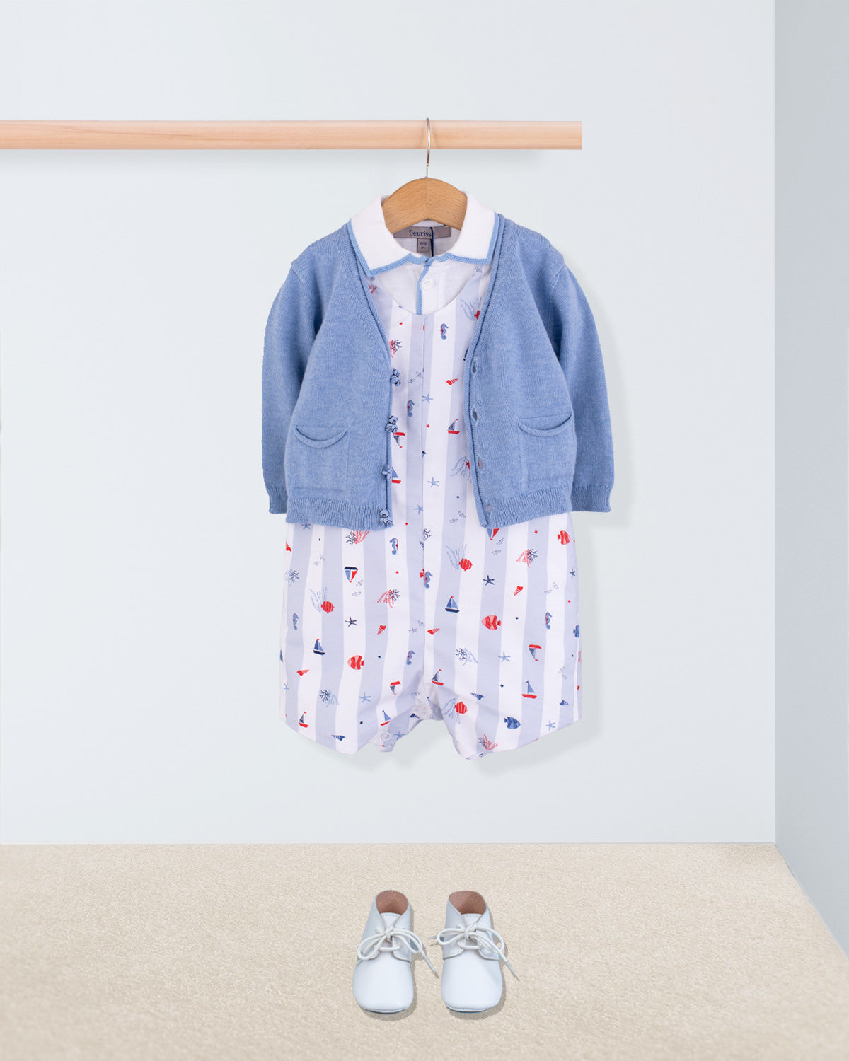 Kennedy Blue Nautical Stripe Romper - Romper