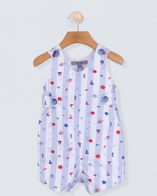 Kennedy Blue Nautical Stripe Romper - Romper