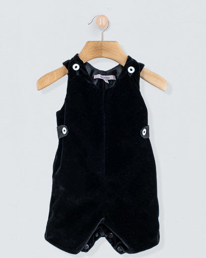 Kennedy Italian Black Velvet Romper - Romper