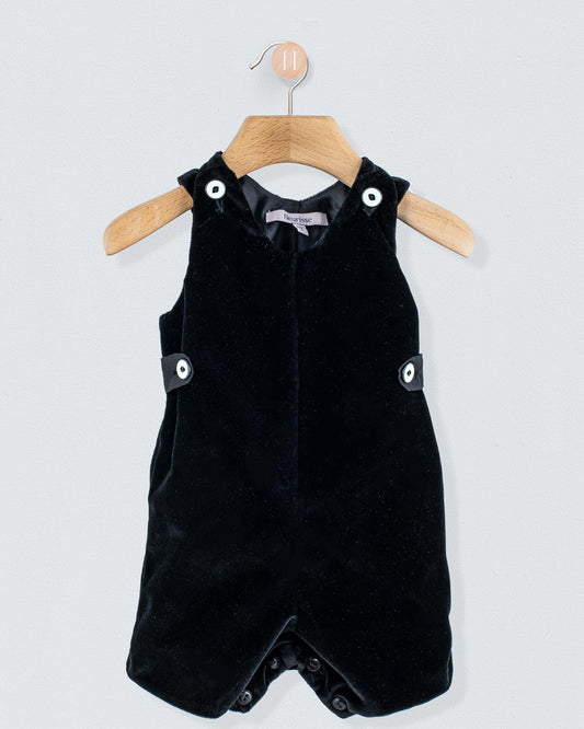 Kennedy Italian Black Velvet Romper - Romper