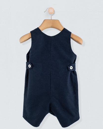 Kennedy Italian Navy Flannel Romper - Romper