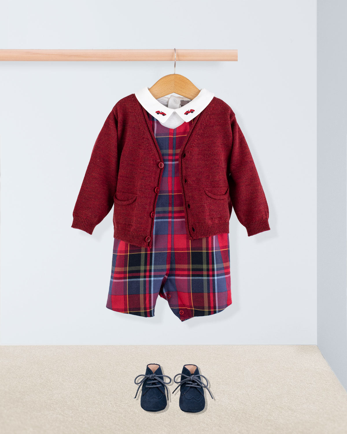 Kennedy Italian Burgundy Tartan Romper - Romper