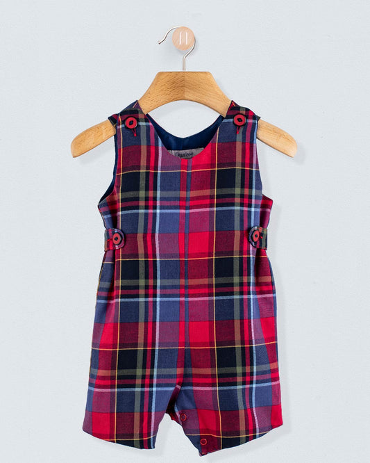 Kennedy Italian Burgundy Tartan Romper - Romper