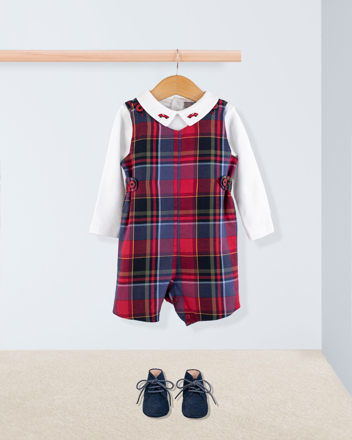 Kennedy Italian Burgundy Tartan Romper - Romper