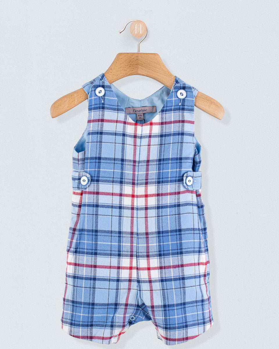 Kennedy Italian Royal Check Flannel Romper