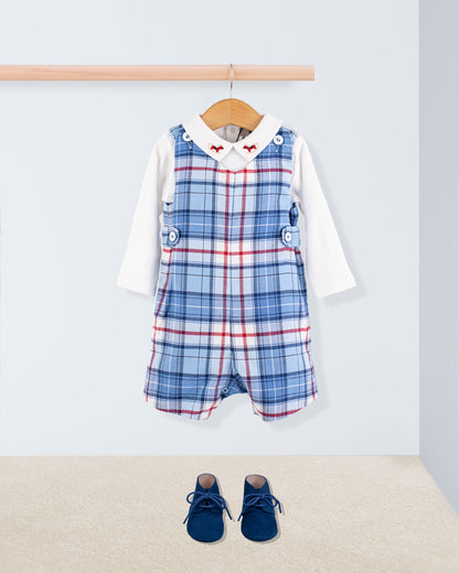 Kennedy Italian Royal Check Flannel Romper - Romper