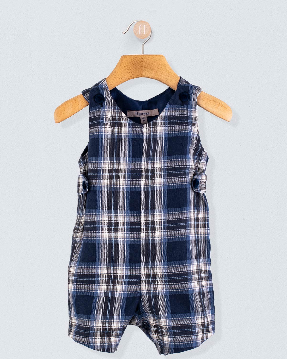 Kennedy Italian Navy Tartan Romper - Romper