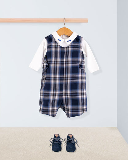 Kennedy Italian Navy Tartan Romper - Romper