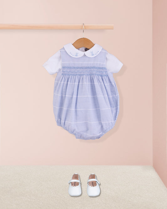 Kensington Baby Blue Pinstripe Romper - Romper