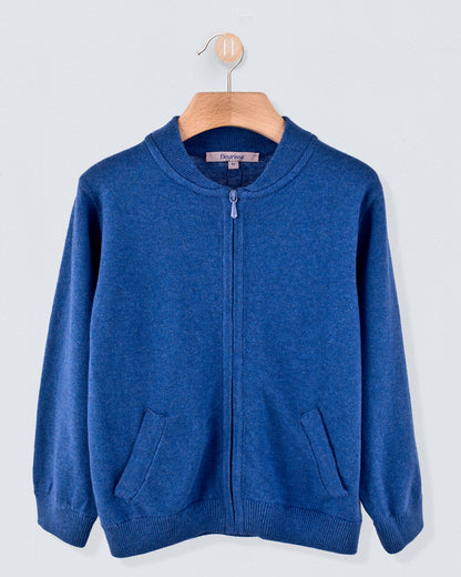 Kingswood Jean Melange Cotton Zipper Sweater - Cardigan
