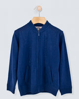 Knightsbridge Summer Navy Wool Zipper Sweater