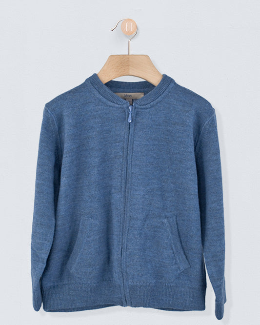 Knightsbridge Twilight Blue Zipper Sweater - Sweater