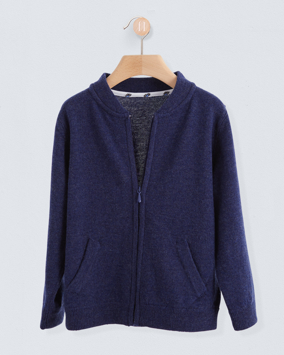 Knightsbridge Denim Mélange Zipper Sweater