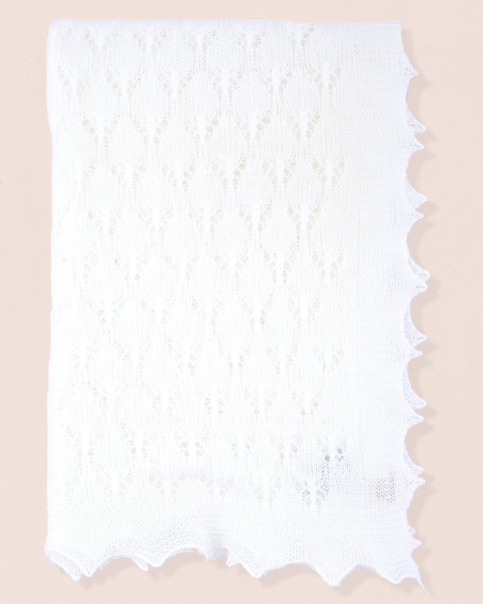 Delicate Lightweight Cream Wool Blanket