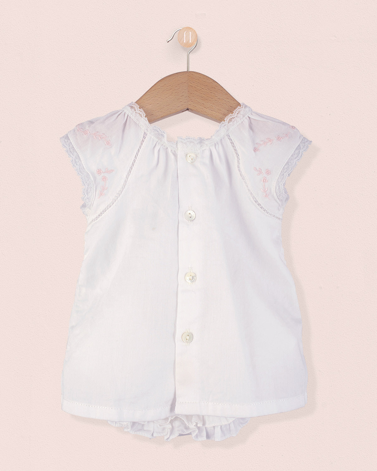 Duchesse Lace White Voile 2-Pcs Set - Romper