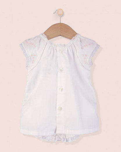 Duchesse Lace White Voile 2-Pcs Set - Romper