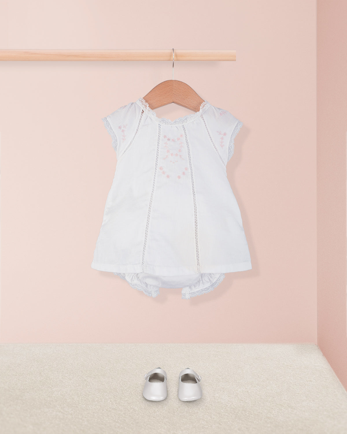 Duchesse Lace White Voile 2-Pcs Set - Romper